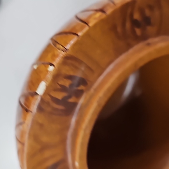 Tea Caddy Faux Burl Wood Acorn-Shaped - Picture 7 of 10